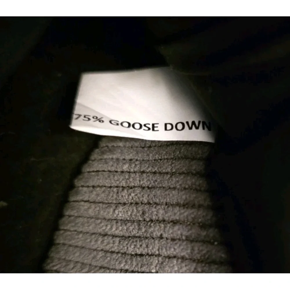 The North Face Mens Grey Black Nuptse  Mule Corduroy Goose Down Slippers Size 12